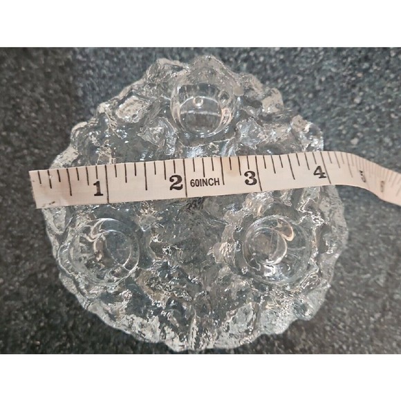 Vintage LE Smith Drama Light Tripod Crystal 2 In 1 Candle Holder Glacier Ice - Picture 8 of 9